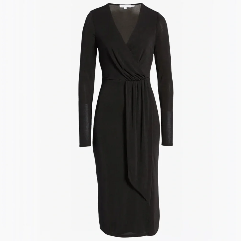 Good American Shimmer Long Sleeve Faux Wrap Dress - M - Picture 6 of 16